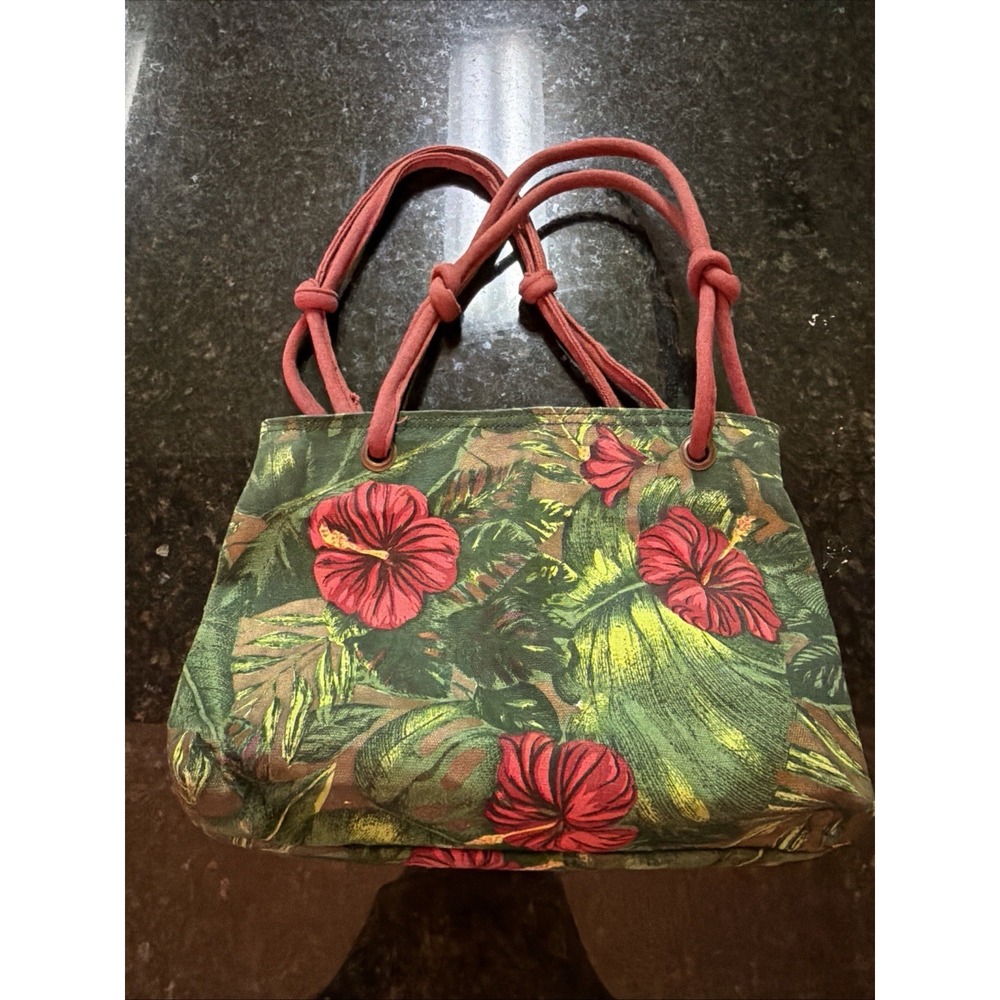 Paul Brent Coastal Life Tote Flower Leaf Tropical Travel Vacation Purse Beaded